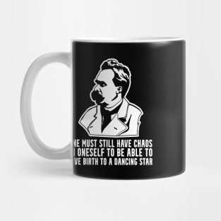 Nietzsche Chaos In Your Soul Quote Portrait Graphic Mug